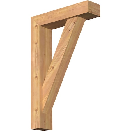 Ekena Millwork Traditional Block Smooth Bracket w/ Offset Brace, Western Red Cedar, 5 1/2"W x 22"D x 34"H BKT0604X22X34TRA05SWR